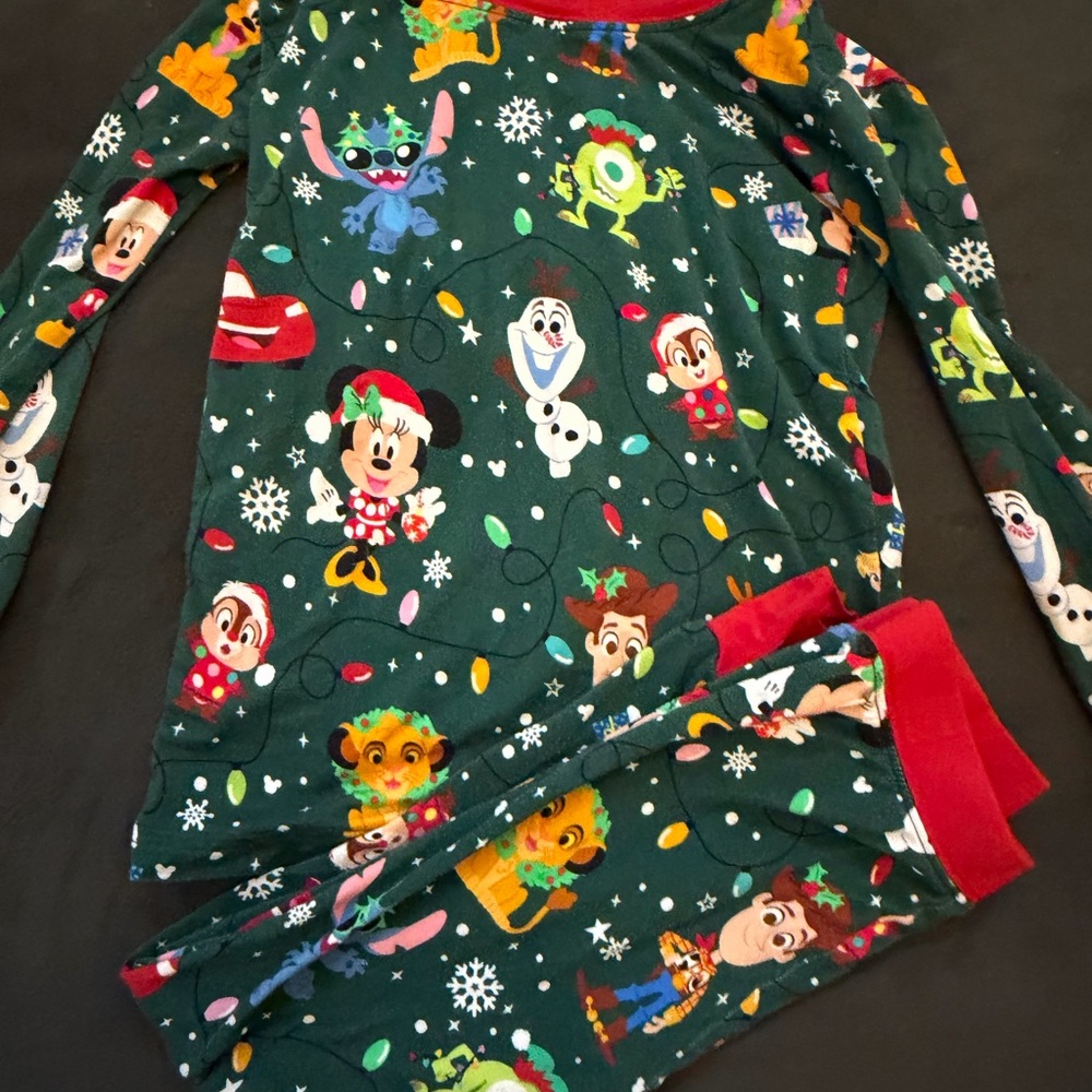 Little Sleepies Kids Pajama Set - Festive Green and Red